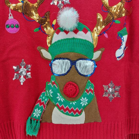 33 Degree Ugly Christmas Sweater Cool Reindeer Ornaments M - Picture 7 of 15